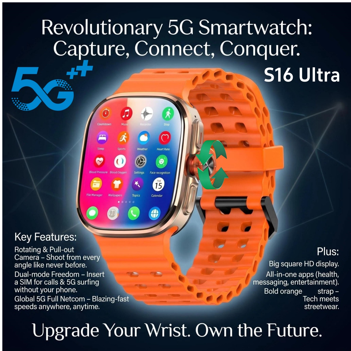 Fall Detection Watch - Original S16 Ultra Smartwatch 5G LTE