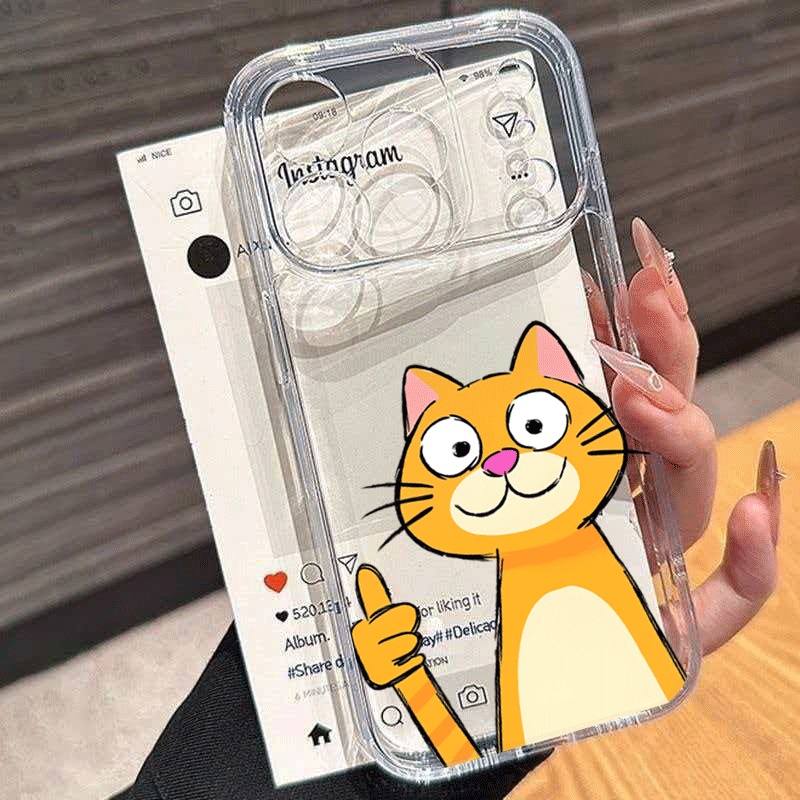 Xiaomi Redmi Note 14 - Niedliche Cartoon-Handyhülle mit orangefarbener Katze für