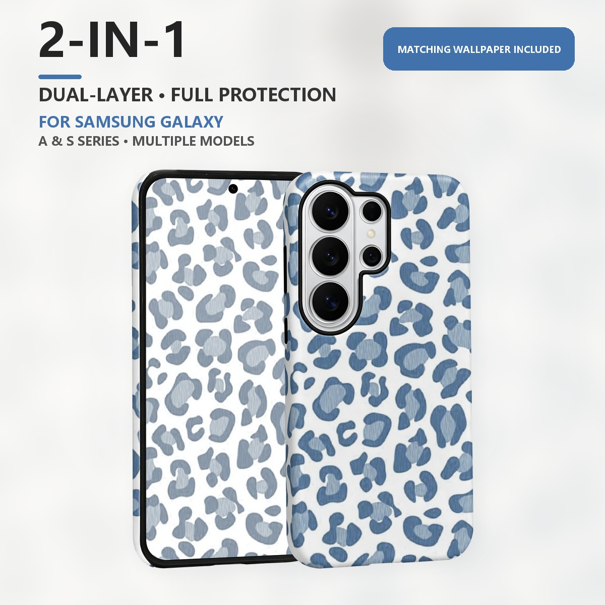 Blaues Leopardenmuster 2-in-1  – Samsung Galaxy S24 Bewertung und Preis